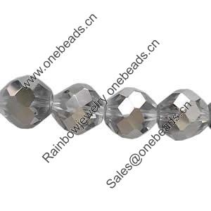 Round Crystal Beads, Silver Plating, Handmade Faceted Round, 12mm, Sold per 13-Inch Strand
