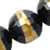Round Crystal Beads, middle Gold Plating, 12mm, Handmade Faceted Round, Sold per 13-Inch Strand
