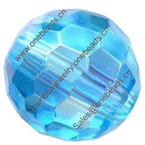Round Crystal Beads, full AB color-Plated, Handmade Faceted Round, 18mm, Sold per Inch Strand