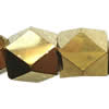 Cubic Crystal Beads, Gold-Plated, 10mm, Sold per 13-14-Inch Strand