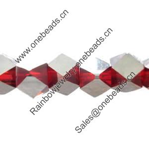 Cubic Crystal Beads, Half Silver-Plated, 6mm, Sold per 13-14-Inch Strand