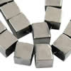 Crystal Cube Beads, electroplate, silver plated, 4x4x4mm, Hole:Approx 1mm, Length:approx 14 Inch, Sold by Group