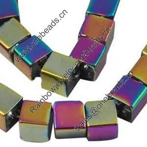 Crystal Cube Beads, Multicolor-Plated, 8x8x8mm, Hole:Approx 1mm, Sold by Group