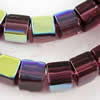 Crystal Cube Beads, AB-color plating, 4x4x4mm, Hole:Approx 0.8mm, Length:approx 13.5 Inch, Sold by Group