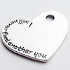 Pendant, Zinc Alloy Jewelry Findings Lead-free, Heart, 34x27mm, Sold by Bag