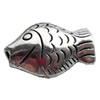 Beads Zinc Alloy Jewelry Findings Lead-free, Fish, 20x13mm, Sold by Bag 