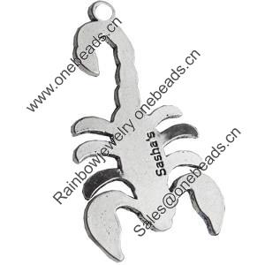 Pendant, Zinc Alloy Jewelry Findings Lead-free, 32x59mm, Sold by Bag