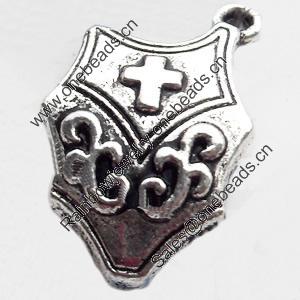 Pendant, Zinc Alloy Jewelry Findings Lead-free, 13x22mm, Sold by Bag
