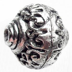 Hollow Bali Beads Zinc Alloy Jewelry Findings, 17x17mm, Sold by Bag