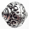 Hollow Bali Beads Zinc Alloy Jewelry Findings, 17x17mm, Sold by Bag