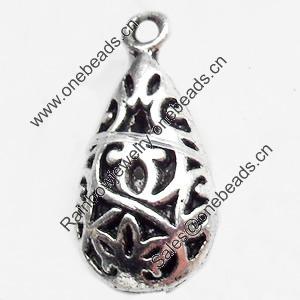 Hollow Bali Pendant Zinc Alloy Jewelry Findings, 10x23mm, Sold by Bag