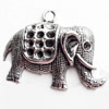 Pendant, Zinc Alloy Jewelry Findings Lead-free, elephant,39x30mm, Sold by Bag
