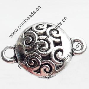 Hollow Bali Connector Zinc Alloy Jewelry Findings, 24x16mm, Sold by Bag