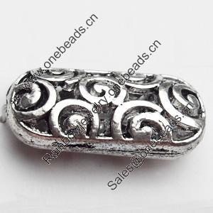 Hollow Bali Beads Zinc Alloy Jewelry Findings, 21x10mm, Sold by Bag