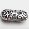 Hollow Bali Beads Zinc Alloy Jewelry Findings, 21x10mm, Sold by Bag