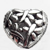 Hollow Bali Beads Zinc Alloy Jewelry Findings, Heart, 14x14mm, Sold by Bag