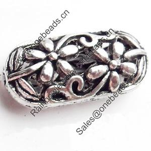 Hollow Bali Beads Zinc Alloy Jewelry Findings, 21x8mm, Sold by Bag