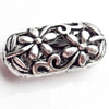 Hollow Bali Beads Zinc Alloy Jewelry Findings, 21x8mm, Sold by Bag