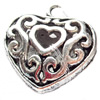 Hollow Bali Pendant Zinc Alloy Jewelry Findings, Heart, 18x19mm, Sold by Bag