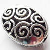 Hollow Bali Beads Zinc Alloy Jewelry Findings, Oval, 13x17mm, Sold by Bag