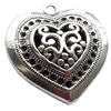 Pendant, Zinc Alloy Jewelry Findings Lead-free, Heart, 28x30mm, Sold by Bag