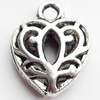 Hollow Bali Pendant Zinc Alloy Jewelry Findings, Heart, 12x15mm, Sold by Bag