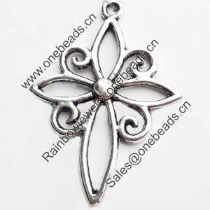 Pendant. Fashion Zinc Alloy jewelry findings. Cross 35x23mm. Sold by Bag
