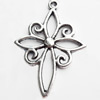 Pendant. Fashion Zinc Alloy jewelry findings. Cross 35x23mm. Sold by Bag
