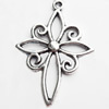 Pendant. Fashion Zinc Alloy jewelry findings. Cross 35x23mm. Sold by Bag