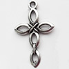 Pendant. Fashion Zinc Alloy jewelry findings. Cross 28x17mm. Sold by Bag
