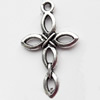 Pendant. Fashion Zinc Alloy jewelry findings. Cross 28x17mm. Sold by Bag