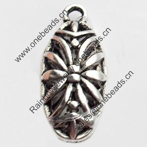 Hollow Bali Pendant Zinc Alloy Jewelry Findings, 9x21mm, Sold by Bag