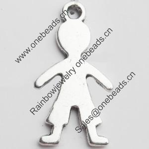Pendant, Zinc Alloy Jewelry Findings Lead-free, 14x27mm, Sold by Bag