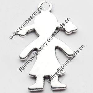 Pendant, Zinc Alloy Jewelry Findings Lead-free, 18x27mm, Sold by Bag