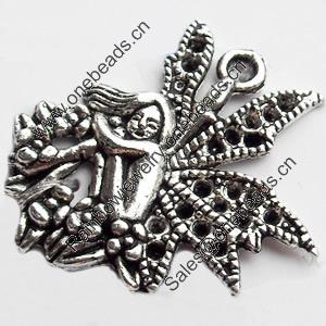 Pendant, Zinc Alloy Jewelry Findings Lead-free, 25x23mm, Sold by Bag