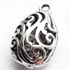 Hollow Bali Pendant Zinc Alloy Jewelry Findings, 13x21mm, Sold by Bag