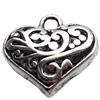 Hollow Bali Pendant Zinc Alloy Jewelry Findings, Heart, 20x20mm, Sold by Bag