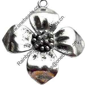 Pendant, Zinc Alloy Jewelry Findings Lead-free, Flower, 31x35mm, Sold by Bag