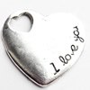 Pendant, Zinc Alloy Jewelry Findings Lead-free, Heart, 24x23mm, Sold by Bag