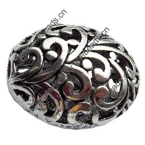 Hollow Bali Beads Zinc Alloy Jewelry Findings, 21x17mm, Sold by Bag