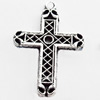 Pendant. Fashion Zinc Alloy jewelry findings. Cross 28x18mm. Sold by Bag