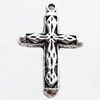Pendant. Fashion Zinc Alloy jewelry findings. Cross 30x18mm. Sold by Bag
