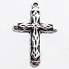 Pendant. Fashion Zinc Alloy jewelry findings. Cross 30x18mm. Sold by Bag