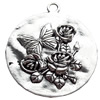 Pendant, Zinc Alloy Jewelry Findings Lead-free, 42x48mm, Sold by Bag