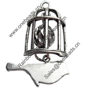 Pendant, Zinc Alloy Jewelry Findings Lead-free, 20x44mm, Sold by Bag