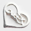 Pendant, Zinc Alloy Jewelry Findings Lead-free, Heart, 13x11mm, Sold by Bag