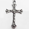 Pendant. Fashion Zinc Alloy jewelry findings. Cross 30x17mm. Sold by Bag
