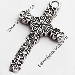 Pendant. Fashion Zinc Alloy jewelry findings. Cross 25x15mm. Sold by Bag