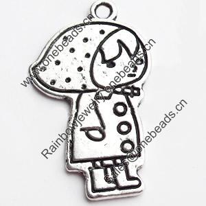 Pendant, Zinc Alloy Jewelry Findings Lead-free, 18x30mm, Sold by Bag