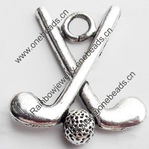 Pendant, Zinc Alloy Jewelry Findings Lead-free, 22x25mm, Sold by Bag